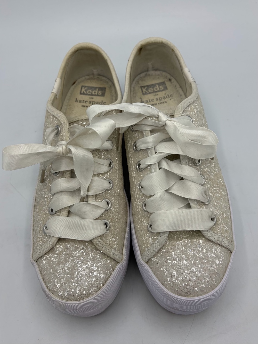 kate spade Glitter Platform Sneakers - Cream/Sparkle